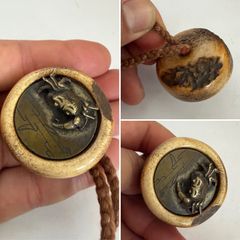 根付 般若 彫刻 提げ物 緒締め 饅頭根付 春画 - メルカリ