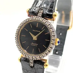 Waltham 27.01071 Watch Stones Diamond Black dial Gold ウォルサム 時計 ダイアベゼル ストーンズ 黒文字盤 稼働品のサムネイル