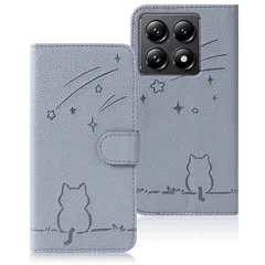 【新品】 Rosbtib Xiaomi 14T Pro ケース 手帳型 シャオミ 14T Pro ケース 流れ星子猫 シャオミ 14T プロ? ケース 可愛い 猫柄 ねこ シャオミ14T Pro ケース 耐衝撃 Xiaomi 14T Pro スマホケース  1のサムネイル