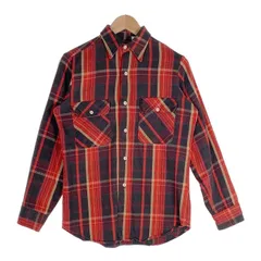 70's BIG YANK ビッグヤンク Plaid Flannel Shirt チェック フランネルシャツ レッド イエロー ブラウン Size Sのサムネイル