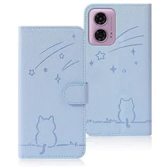 【新品】 Rosbtib Motorola Moto G24 ケース 手帳型 モトローラ g24 ケース 流れ星子猫 モトg24 ケース 可愛い 猫柄 ねこ モトローラg24ケース 耐衝撃 Moto G24 スマホケース オシャレ 軽量 耐久性 スタンド機 1のサムネイル