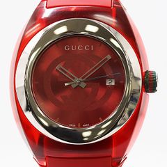 GUCCI グッチ シンク クォーツ ジェリーライン ラバー 腕時計 レッド