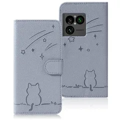 【新品】 Rosbtib Xperia 1 VIII 用 ケース 手帳型 流れ星子猫 エクスぺリア1 viii ケース 手帳型 可愛い 猫柄 ねこ SO-51G SOG17 用の スマホケース Xperia1viii 手帳型ケース 財布型 耐衝撃 携帯カバ 1のサムネイル