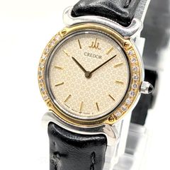 FENDI 210G Watch Quartz Ladies Zucca Round Gold White dial Y2K 00S