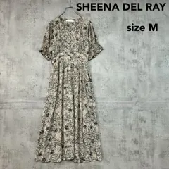 SHEENA DEL RAY シーナデルレイ ワンピース Mサイズ 花柄 半袖 ロング丈 ウエストゴム レディース マキシ丈 フレア ギャザー きれいめ フェミニン お出かけ デート 大人可愛い 上品 春 夏 秋 普段着 体型カバー 着痩せ ★ ■◆のサムネイル