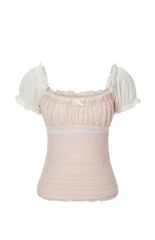 ルミニョン Bijou cut waffle ribbon t-shirt - メルカリ
