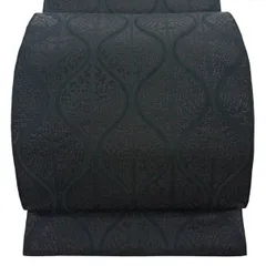 【美品】 袋帯 逸品 龍村美術織物 落款 立湧雲龍文 ラメ糸 箔 黒 六通 正絹 【中古】のサムネイル