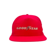 【キャップ/帽子】80s-90s USA製 GOODYEAR ビンテージ トラッカーキャップ レッド 赤 ピンク Made in US アメリカ製のサムネイル