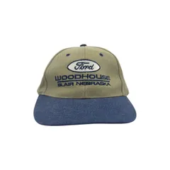 【キャップ/帽子】90s  Ford WODHOUSE  BLAIR NEBRASKAビンテージ トラッカーキャップ カーキ ブルー 青 ツートンのサムネイル