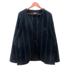 ニードルス ニードルズ Needles ユニクロ UNIQLO カーディガン ストライプ フリース XL 黒 ブラック /MNのサムネイル