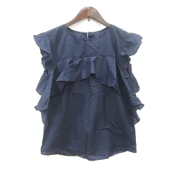 ラウンジドレス ガリャルダガランテ Loungedress GALLARDAGALANTE ブラウス ノースリーブ フリル F 紺 ネイビー /MNのサムネイル