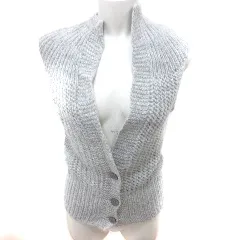 ホームスパン homspun カーディガン ニット ノースリーブ ウール アルパカ混 F グレー /RTのサムネイル