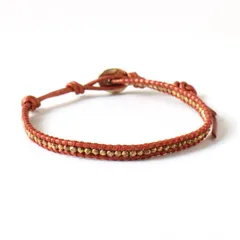 AWD26231 美品 CHAN LUU チャンルー レザー 1連 ラップ ブレスレット 925シルバー ブラウン 茶 アクセサリーのサムネイル