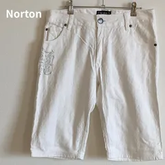 Norton ノートン　ハーフパンツ　ホワイト　白　刺繍　ロゴ　ラージ　千鳥柄のサムネイル