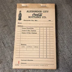 1950s ALEXANDER CITY Coca-Cola　インボイス・セールスペーパーのサムネイル