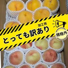 【予約】【とっても訳あり】山形県産 白桃または黄桃 5kg箱に満杯詰めのサムネイル