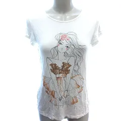 ブルーガール BLUGIRL カットソー Tシャツ ラウンドネック プリント 半袖 40 S アイボリー 白 ホワイト /AUのサムネイル