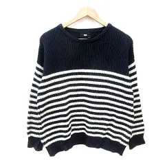 ハレ HARE ニット セーター ボーダー 長袖 M 紺 ネイビー /MNのサムネイル
