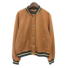 ザラ ベーシック ZARA BASIC ジャケット ブルゾン フェイクスエード ラメ S 茶 ブラウン /MNのサムネイル