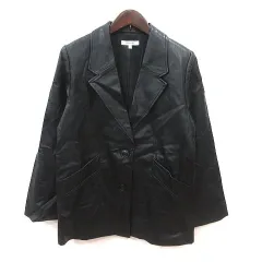 マウジー MOUSSY テーラードジャケット フェイクレザー 総裏地 F 黒 ブラック /MSのサムネイル