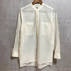Ron Herman ロンハーマン シアー シャツ バンドカラー プルオーバー 長袖 トップス XS オーバーサイズ アイボリー レディース SU-39-23のサムネイル