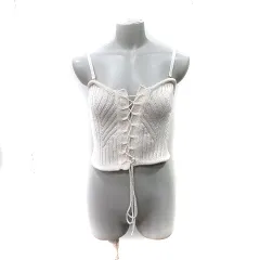 ジルスチュアート JILL STUART キャミソール ニット レースアップ M 白 ホワイト /YIのサムネイル