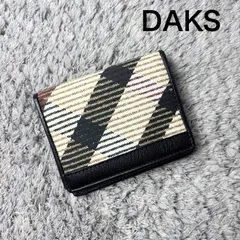 DAKS ダックス 二つ折り財布 ハウスチェック柄 レザー 切替 コンパクトウォレット ユニセックスのサムネイル