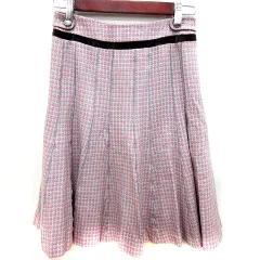 クレージュ courreges スカート フレア ロング 総柄 ウール 36 ピンク グレー /RTのサムネイル