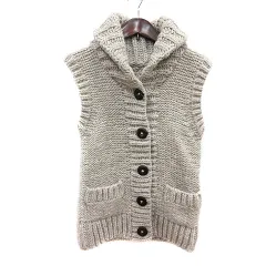 カージュ Khaju ベスト ニット 前開き ウール ベージュ /MNのサムネイル