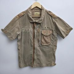 Sanca 麻素材 ギャザー仕立て オープンカラー半袖シャツ サンカ - メルカリ