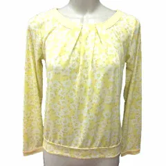 オフオン ofuon カットソー 花柄 長袖 38 M 黄色 イエロー /YKのサムネイル