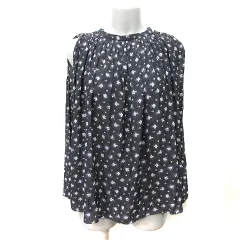 マーリエパーエフデ Maglie par ef-de ブラウス プルオーバー ノースリーブ 花柄 7 S 黒 ブラック /YIのサムネイル