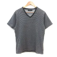 カルバンクラインジーンズ Calvin Klein Jeans カットソー Vネック ボーダー 半袖 XL 黒 ブラック 白 ホワイト /MSのサムネイル