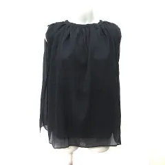 マーリエパーエフデ Maglie par ef-de シフォンブラウス ノースリーブ プルオーバー 7 S 黒 ブラック /YIのサムネイル