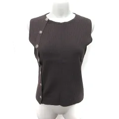 マーリエパーエフデ Maglie par ef-de ニット カットソー リブ ノースリーブ 9 M 茶 ブラウン /YIのサムネイル