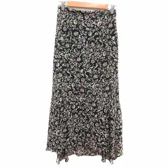 オペーク OPAQUE BEAUTE DE OPAQUE スカート マーメイド ロング マキシ 花柄 38 M 黒 ブラック /YKのサムネイル