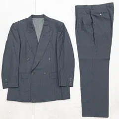 LANVIN ランバン セットアップ スーツ ダブルブレスト テーラードジャケット パンツ ウール ネイビー メンズ 50 b02134のサムネイル
