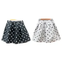 ドーリーガールバイアナスイ DOLLY GIRL by ANNA SUI フレアスカート ミニ ドット ラメ リバーシブル 2 M 黒 ブラック ライトグレー /MNのサムネイル