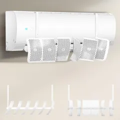 EIING【新設計】エアコン風よけ 壁掛け式 エアコン風除け 直撃風防止 独立した風向きと角度調整板 360°自由調整 循環送風 穴あけ不要 簡単取り付け エアコ ン風よけカバー 結露対策 エアコ ン風除けカバー エアコ ンかぜよけカバー 節電 省エネ 家 0のサムネイル
