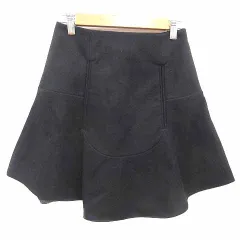 カルヴェン CARVEN フレアスカート ミニ ウール 34 XS 黒 ブラック /YKのサムネイル