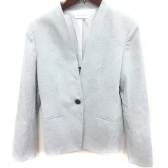 プラステ PLST ジャケット ノーカラー 背抜き 麻混 リネン混 S グレー /RTのサムネイル