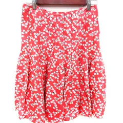 ニナリッチ NINA RICCI スカート フレア ひざ丈 総柄 絹混 シルク混 40 ピンク /RTのサムネイル