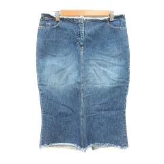 ポールスミスウィメン Paul Smith WOMEN タイトスカート ミモレ ロング デニム カットオフ ウォッシュ加工 42 XL 紺 ネイビー /MNのサムネイル