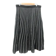 エウルキューブ eur3 フレアスカート ニット ミモレ ロング ストライプ 15 XXL 黒 ブラック /MNのサムネイル
