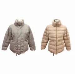 デミルクス ビームス Demi-Luxe BEAMS ダウンジャケット リバーシブル ナイロン ジップアップ 36 S ベージュ グレージュ /YKのサムネイル