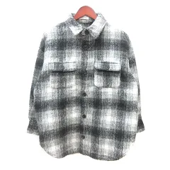 フリークスストア FREAKS STORE ステンカラージャケット チェック F グレー /MNのサムネイル