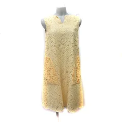 ボディードレッシング BODY DRESSING ワンピース ひざ丈 ノースリーブ 刺繍 36 S 黄色 イエロー /YIのサムネイル