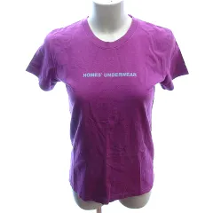 ホームズアンダーウェア HOME'S UNDERWEAR カットソー Tシャツ クルーネック ロゴ プリント 半袖 紫 パープル /AUのサムネイル