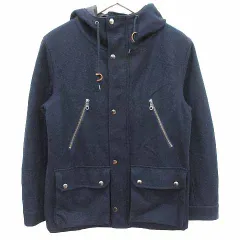 ユナイテッドアローズ A DAY IN THE LIFE UNITED ARROWS 中綿ジャケット ジップアップ 総裏地 フード ウール M 紺 ネイビー /YKのサムネイル