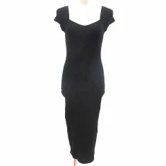 デイシー deicy ワンピース ひざ丈 ニット フレンチスリーブ F 黒 ブラック /YKのサムネイル
